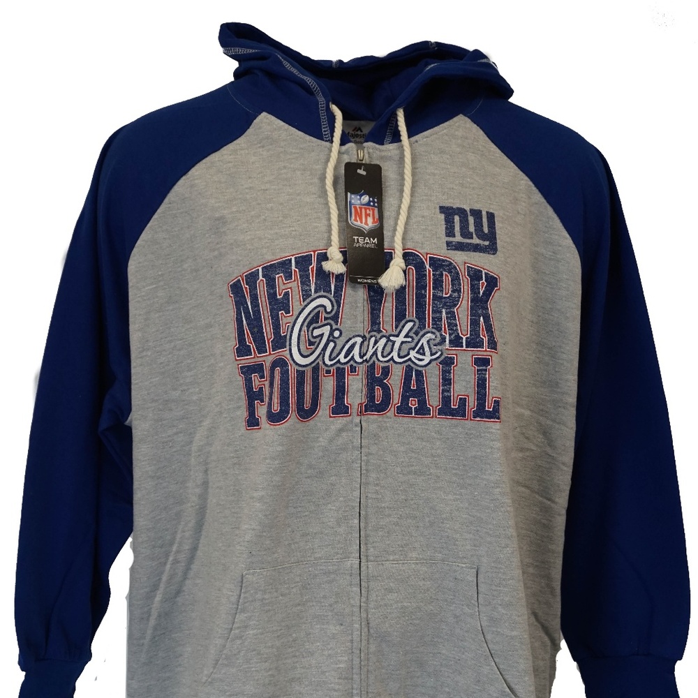 New York Giants Women's NFL Glitter Full Zip Hoodi